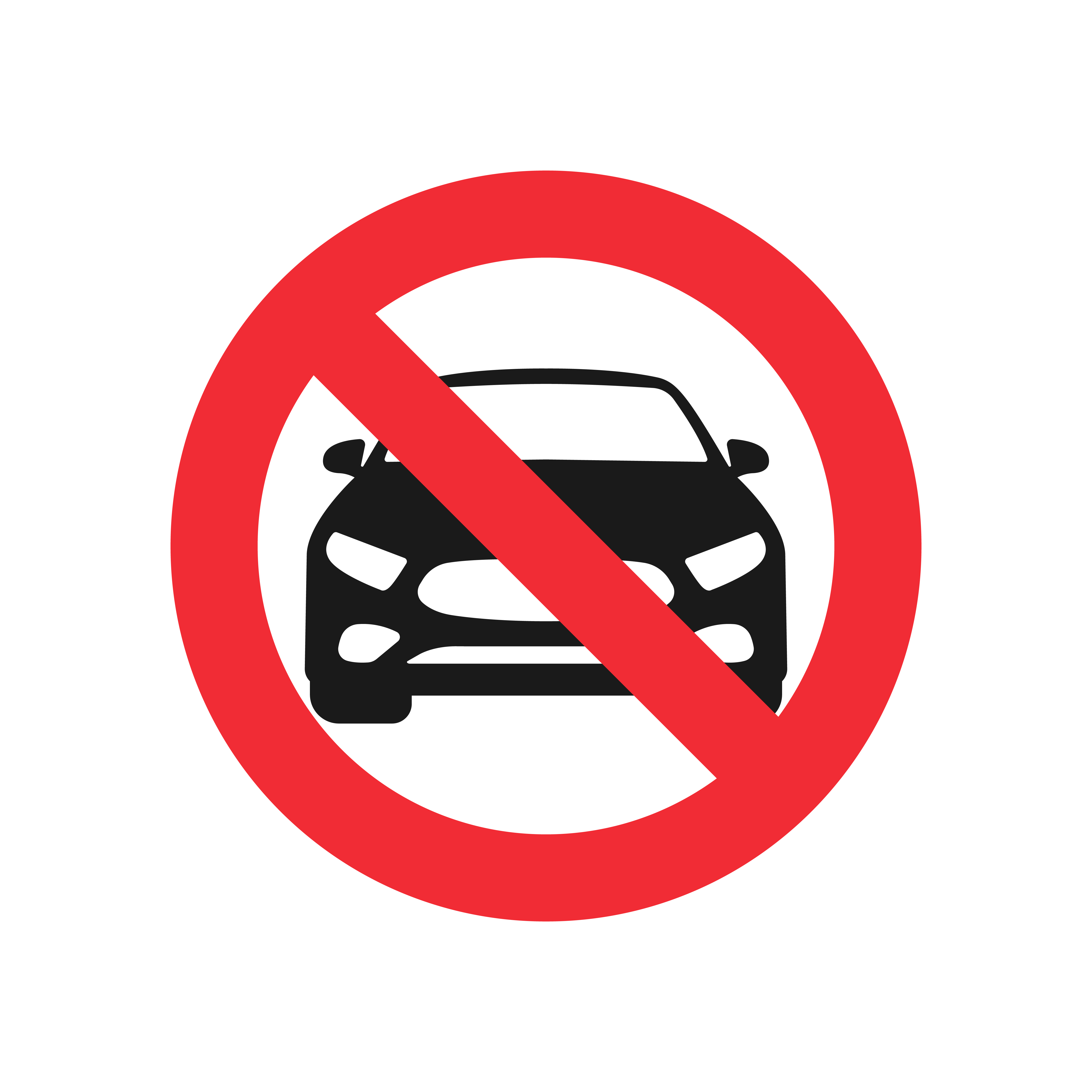 Ban for cars vector icon. No car no parking sign. Vector illustration EPS 10